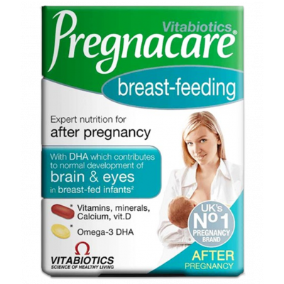 PREGNACARE BREAST-FEEDING DIETARY SUPPLEMENT 56 TABLETS OF VITAMINS & MINERALS + 28 CAPSULES OF OMEGA3 DHA